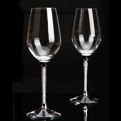 Crystal Wine Glass with Diamond Cup stick