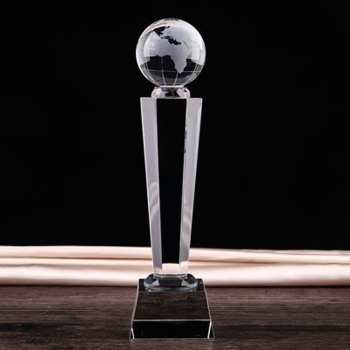 Earth Microphone Crystal Trophy