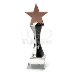 Wreathed Column Star Crystal Trophy