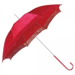 紅色暗紋印花直桿傘