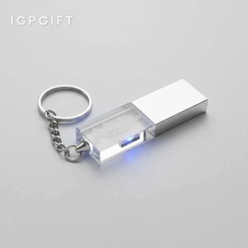 豪華LED水晶USB隨身碟帶鑰匙扣 - 4GB