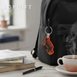 透明虎型軟膠鑰匙扣