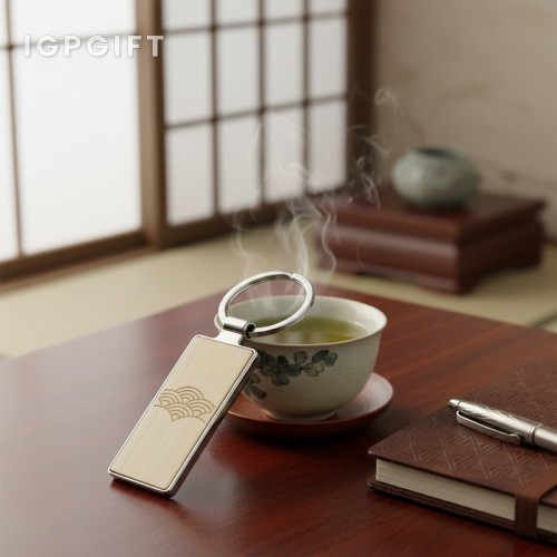 精緻竹鋅合金鑰匙圈
