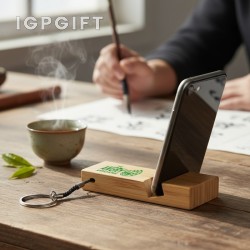 竹製手機支架鑰匙圈