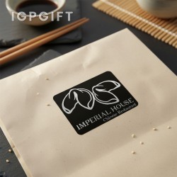 黑色啞光浮雕印章貼紙 - 矩形 - 1-1/2