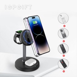 三合一15W快充磁吸手機座