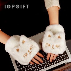 冬季貓爪電熱手套