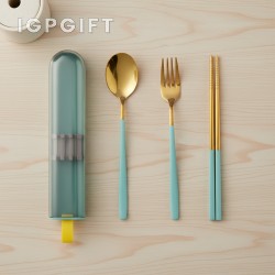 不銹鋼隨行餐具三件組