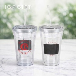 黑板杯子配吸管 - 16 oz型