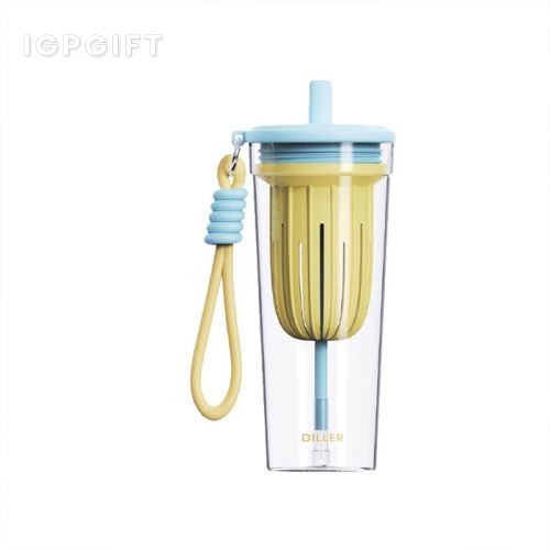 大容量便攜茶水分離吸管杯