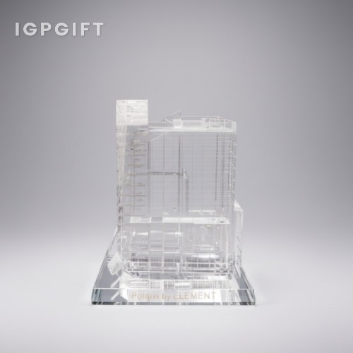 定製水晶激光內雕建築三維3D模型紀念禮品