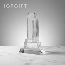 水晶樓模定製激光內雕建築模型紀念禮品