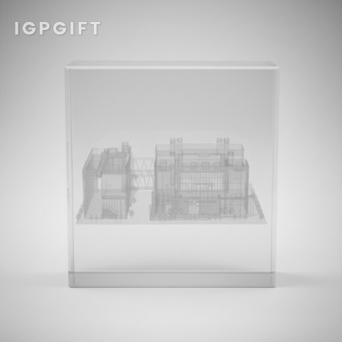 3D內雕樓房建築模型水晶發光定製