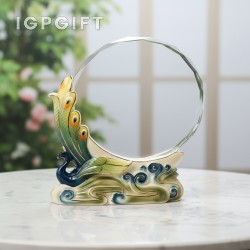 孔雀陶瓷水晶獎盃