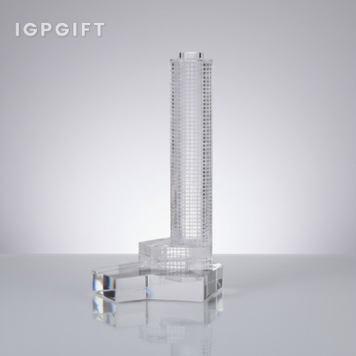 水晶樓模定製激光內雕建築模型紀念禮品