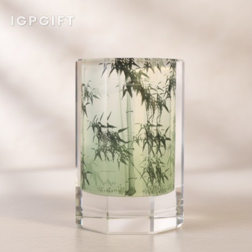 水晶竹子筆筒定製