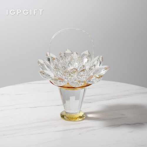 豪華水晶花籃擺件