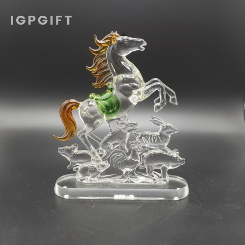 十二生肖祥雲馬匹工藝品擺件