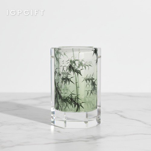水晶竹子筆筒定製