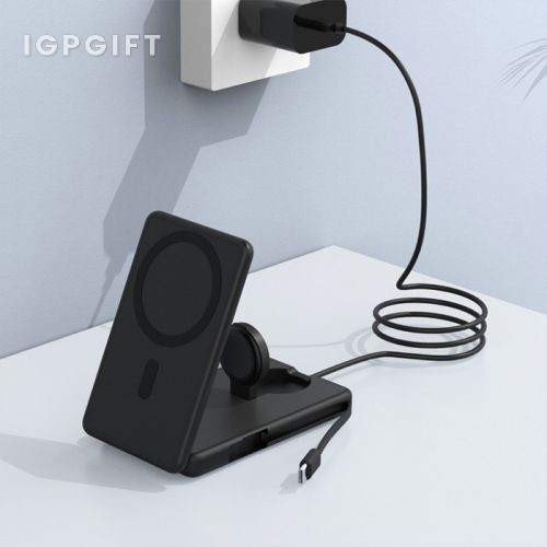 三合一折疊磁吸無線充行動電源