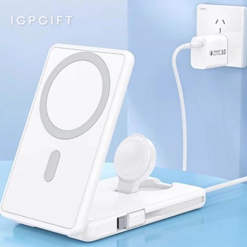 三合一折疊磁吸無線充行動電源