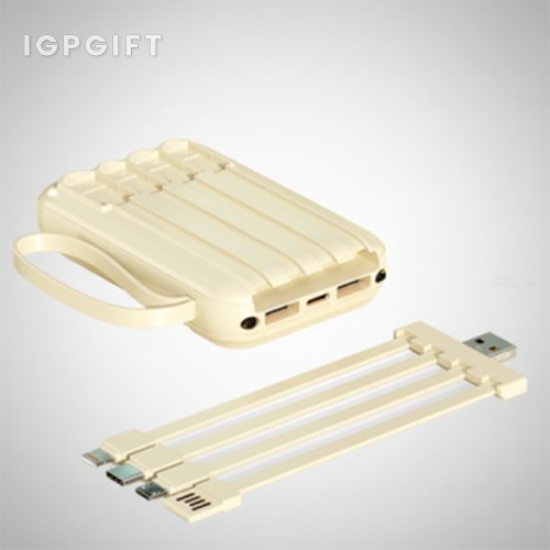 LED手電筒行動電源（內置4根數據線）- 10000mAh