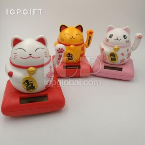 可愛太陽能招收貓