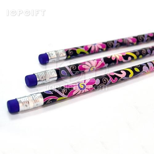 繽紛花卉圖案木質鉛筆