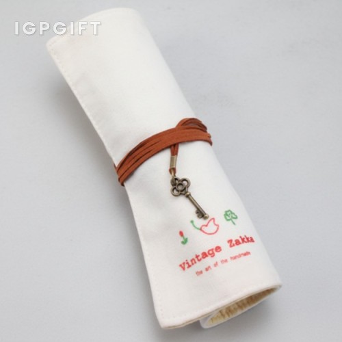 復古卷軸風格文具收納袋