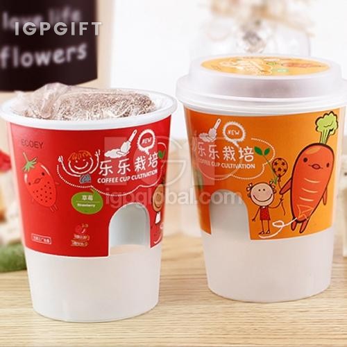 咖啡杯帶蓋盆栽