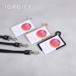 鋁合金名片夾帶PU繩