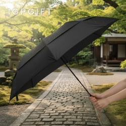 經典風格木柄自動開合陽傘