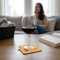 圓形酒杯墊 - 房屋形狀