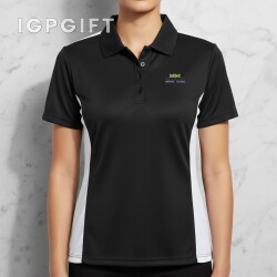 女士色塊透氣網眼Polo衫