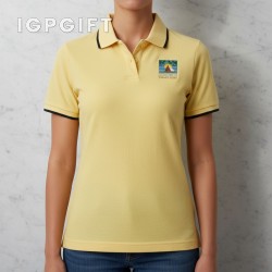 女款對比條紋棉質Polo衫