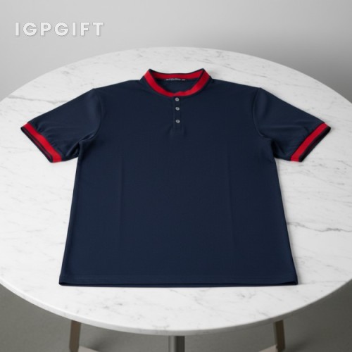 撞色圓領polo恤