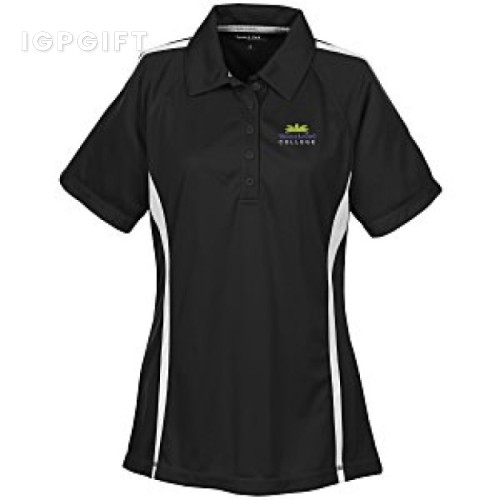 女士色塊透氣網眼Polo衫
