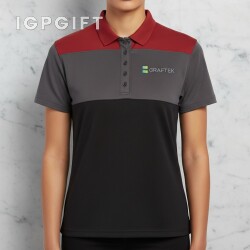 多色條紋女士表現 Polo 衫