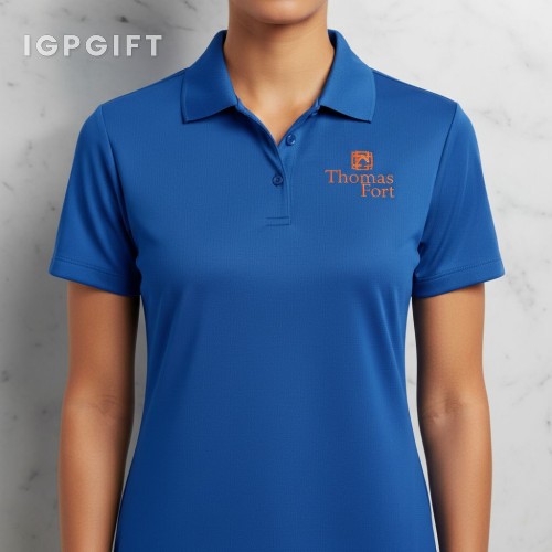 女款反光高點網眼Polo衫