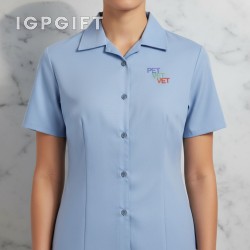 巴哈馬女式織紋短袖襯衫