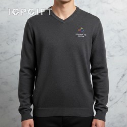 精緻混紡V領毛衣 - 男款