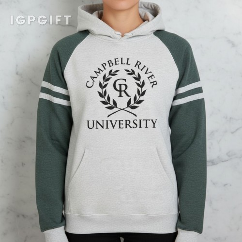 大學風格色塊鈕扣連帽衫