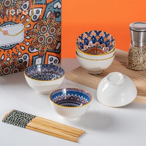 波西米亞風印花陶瓷餐具套裝