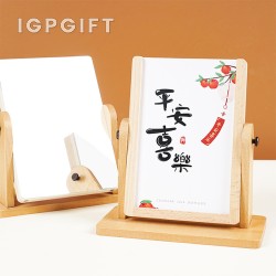 實木翻轉帶鏡桌面月曆