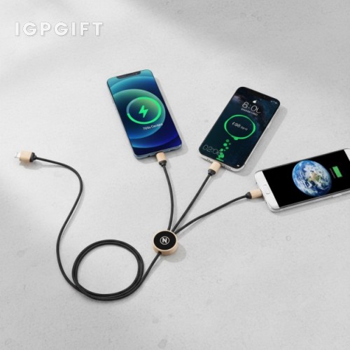 三合一竹子充電數據線