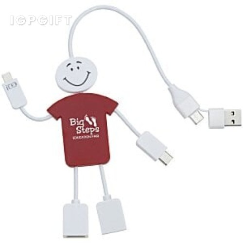 智能雙頭充電線加USB集線器