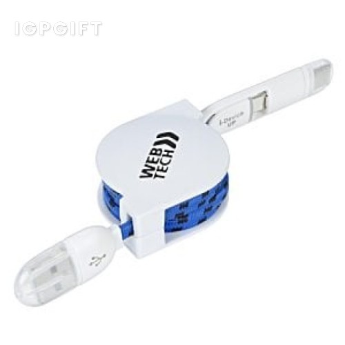 雙頭可伸縮纖維充電線