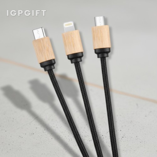 三合一竹子充電數據線