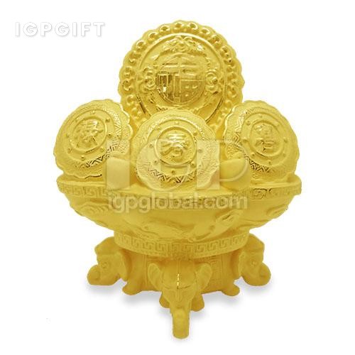 花開富貴福祿壽擺件