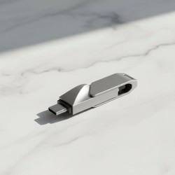 彎曲旋轉 USB 2.0 OTG Type-C 隨身碟 - 8GB